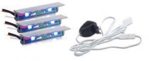 SAL LED osvětelní skleněných polic - 2ks + napájecí zdroj modrá