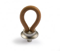 HETTICH 9113691 Úchytka FILAGA d32 mm světle-hnědá kůže/nikl matný