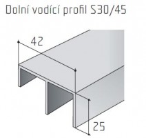 S-profil S30/45 spodní elox 2,5m