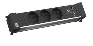BACHMANN 916.1227 Power frame 3 x 230 V + 1 x USB nabíječka dvojitá