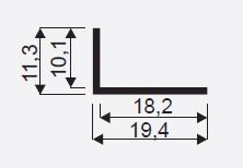 SEVROLL 02449 úhelník 10x18mm 3m stříbrná