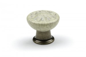 TULIP Knop Country starobronz/porcelán béžový