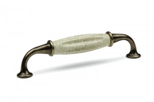 TULIP Úchytka Country 128 starobronz/porcelán béžový