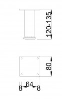MILADESIGN nábytková nožka G5 ST402/12 antracit