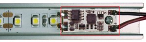 StrongLumio LED vypínač/stmívač do profilu 12/24V žlutá LED kontrolka