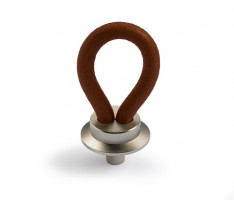 HETTICH 9113594 Knobka FILAGA d20 mm Tmavě hnědá kůže/nikl matný