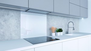 Zástěna sporáková 900x700mm bílá