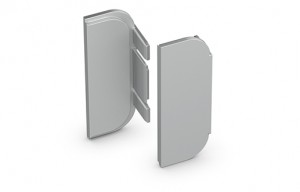 HETTICH 9210140 Koncovky k úchytkové liště Canis C, levá+pravá, stříbrná