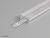 StrongLumio krycí lišta C k LED profilům naklapávací, 2000mm průsvitná
